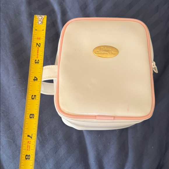 Dior Cream Cosmetic Pouch with Pale Pink Trim - Picture 7 of 8